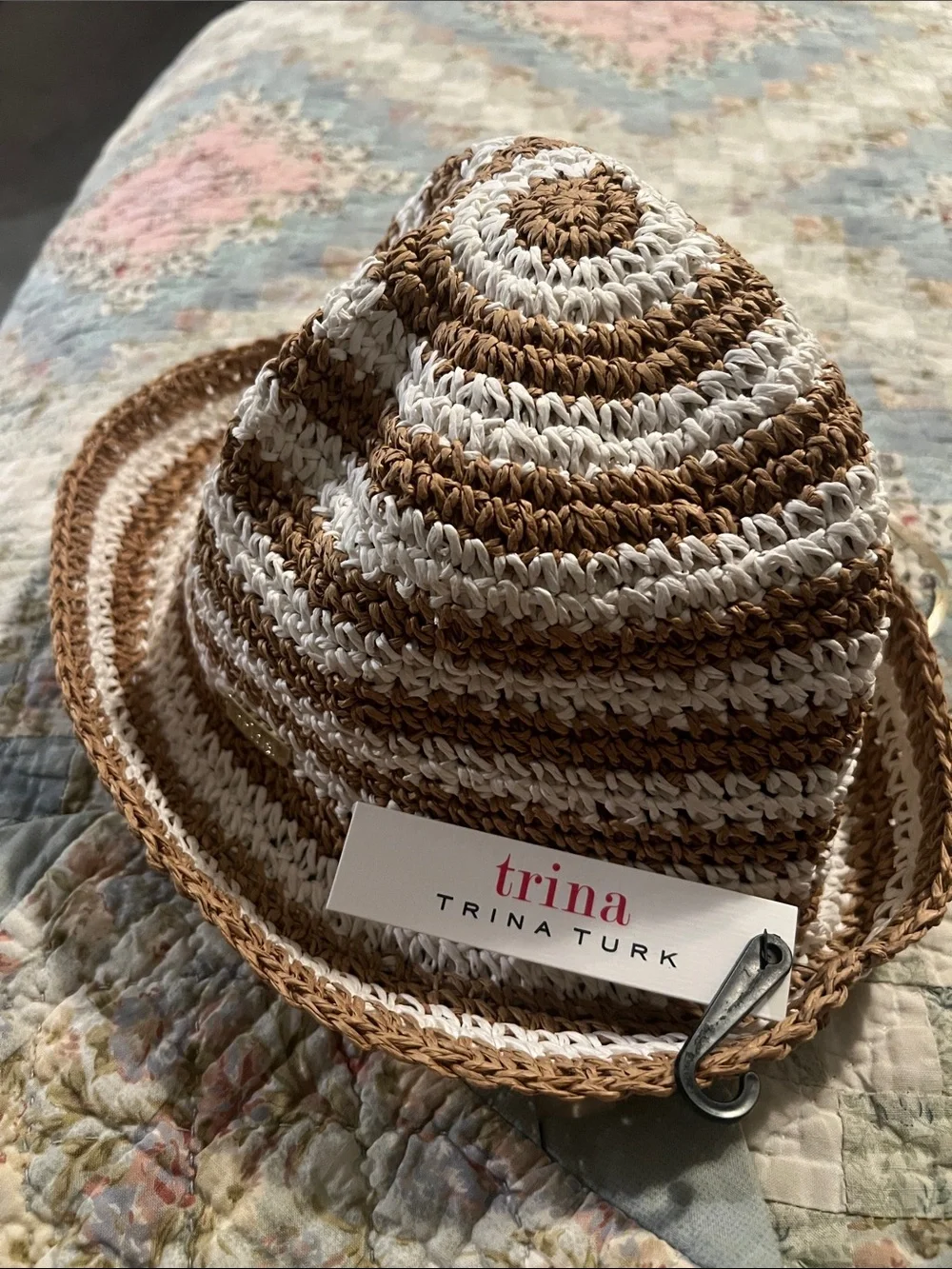 Trina Turk Brown & White  Sun Hat